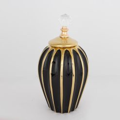 ΒΑΖΟ ΜΕ ΚΑΠΑΚΙ ΜΑΥΡΟ-ΧΡΥΣΟ 15x31cm 75220118