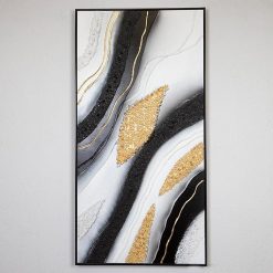 ΠΙΝΑΚΑΣ ΜΑΥΡΟ-ΧΡΥΣΟ-ΛΕΥΚΟ 62x122x4.5cm 75512038