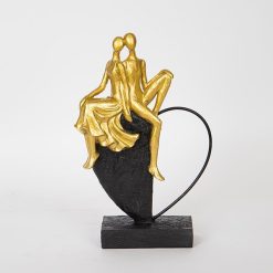 ΑΝΘΡΩΠΟΙ ΣΕ ΚΑΡΔΙΑ ΜΑΥΡΟ-ΧΡΥΣΟ 18.5x7.5x28.5cm 75227094