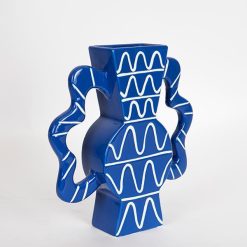 Alternative view of ΒΑΖΟ ΜΠΛΕ-ΛΕΥΚΟ 37.5Χ8Χ35.5ΕΚ 75220215