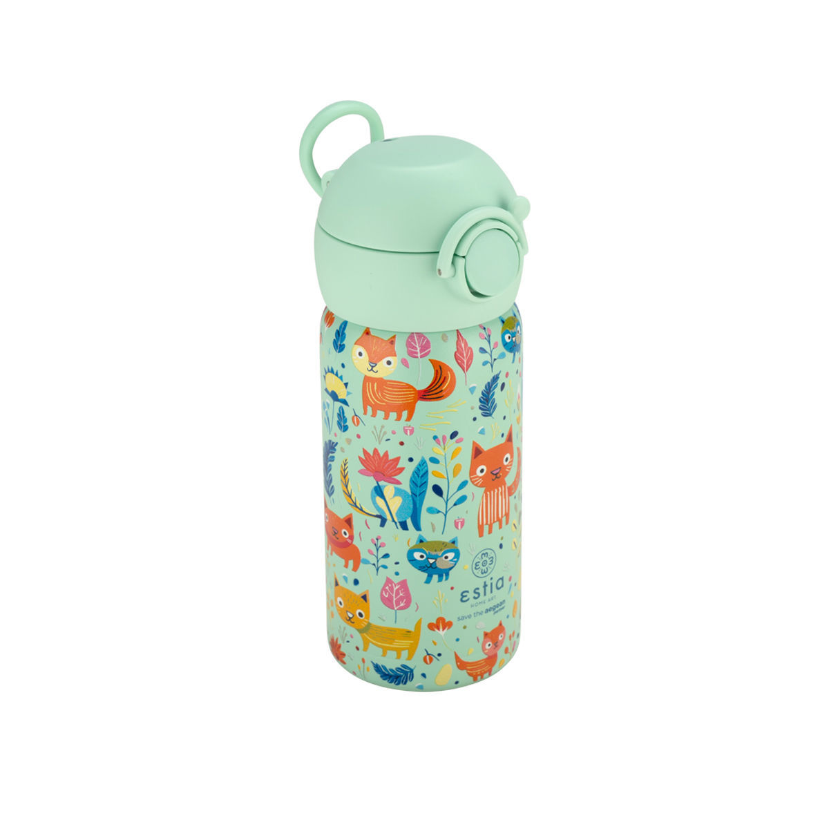 ΘΕΡΜΟΣ ΠΑΙΔΙΚΟΣ 350ml FELINE FOLIAGE 01-23461 - Inart Είδη σπιτιού και διακόσμησης ΘΕΡΜΟΣ ΠΑΙΔΙΚΟΣ 350ml FELINE FOLIAGE 01-23461 - Image 2