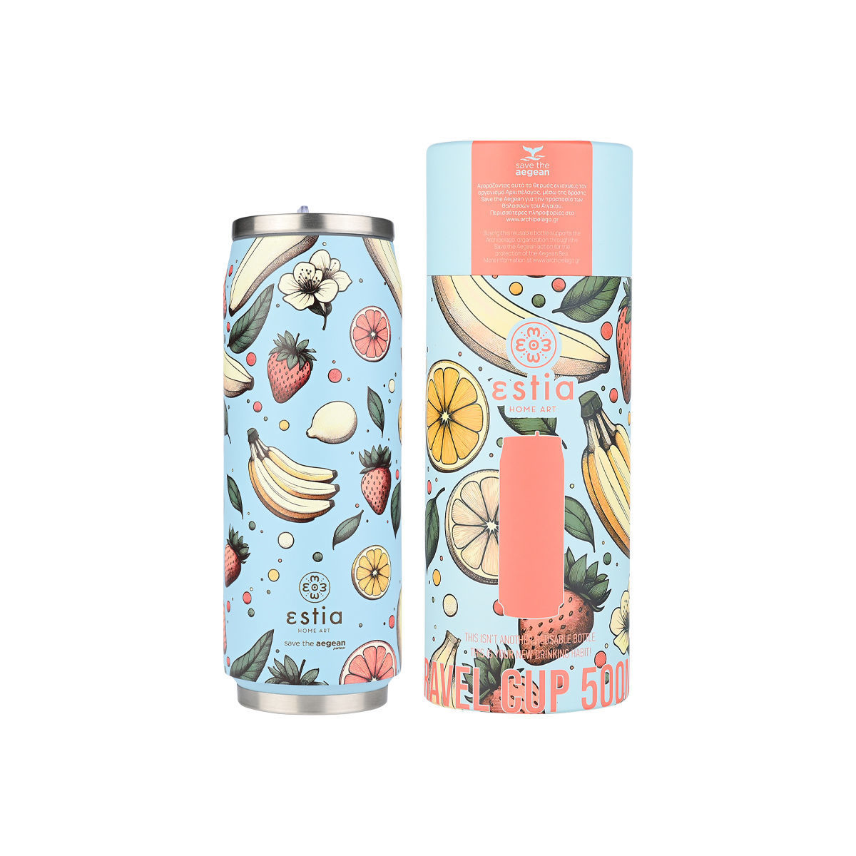 ΘΕΡΜΟΣ 500ml SUBDUED HARVEST 01-22792 - Inart Είδη σπιτιού και διακόσμησης ΘΕΡΜΟΣ 500ml SUBDUED HARVEST 01-22792