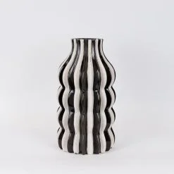 ΒΑΖΟ ΜΑΥΡΟ-ΕΚΡΟΥ 21x21x38cm 75220427