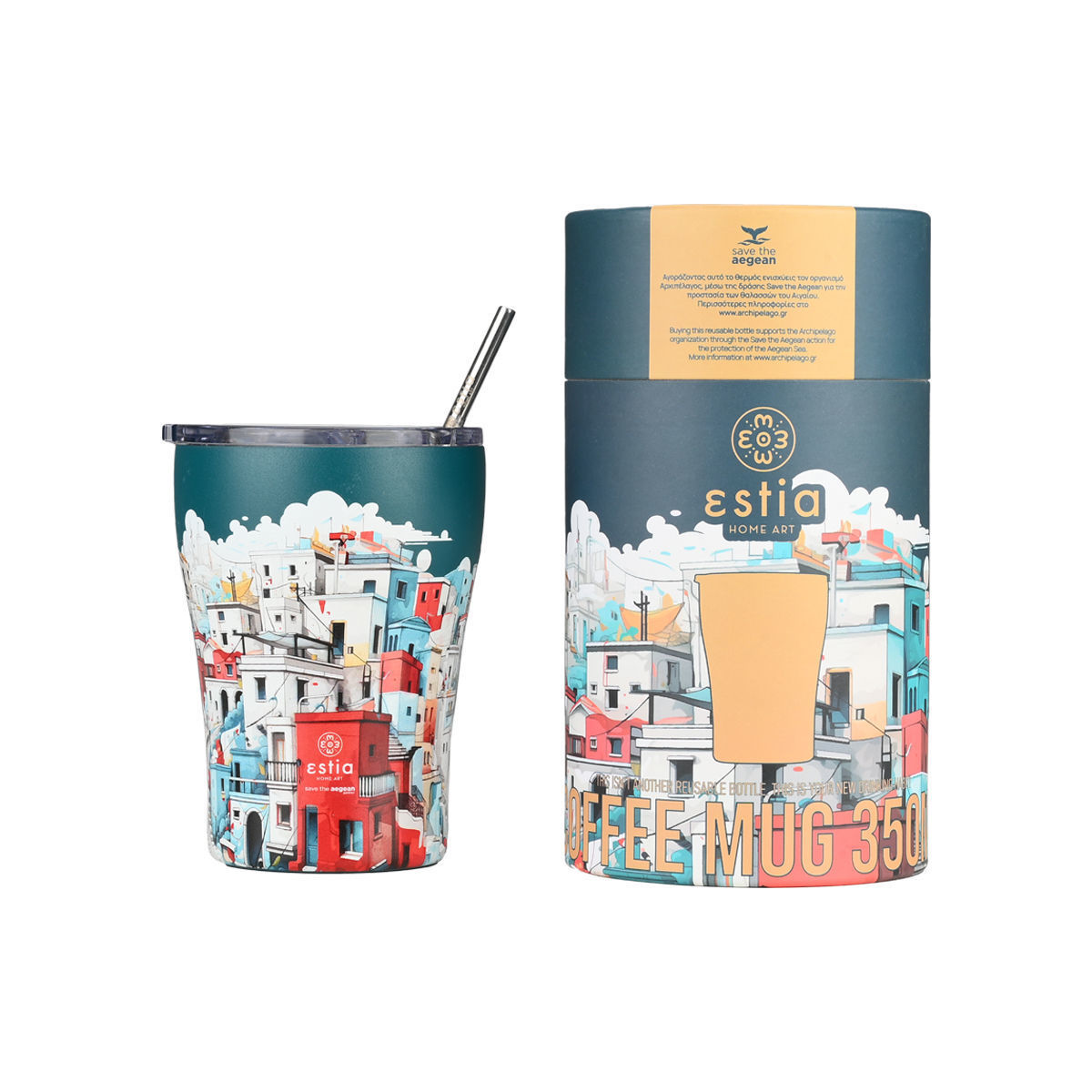 ΘΕΡΜΟΣ 350ml URBAN MYTHOS 01-23096 - Inart Είδη σπιτιού και διακόσμησης ΘΕΡΜΟΣ 350ml URBAN MYTHOS 01-23096