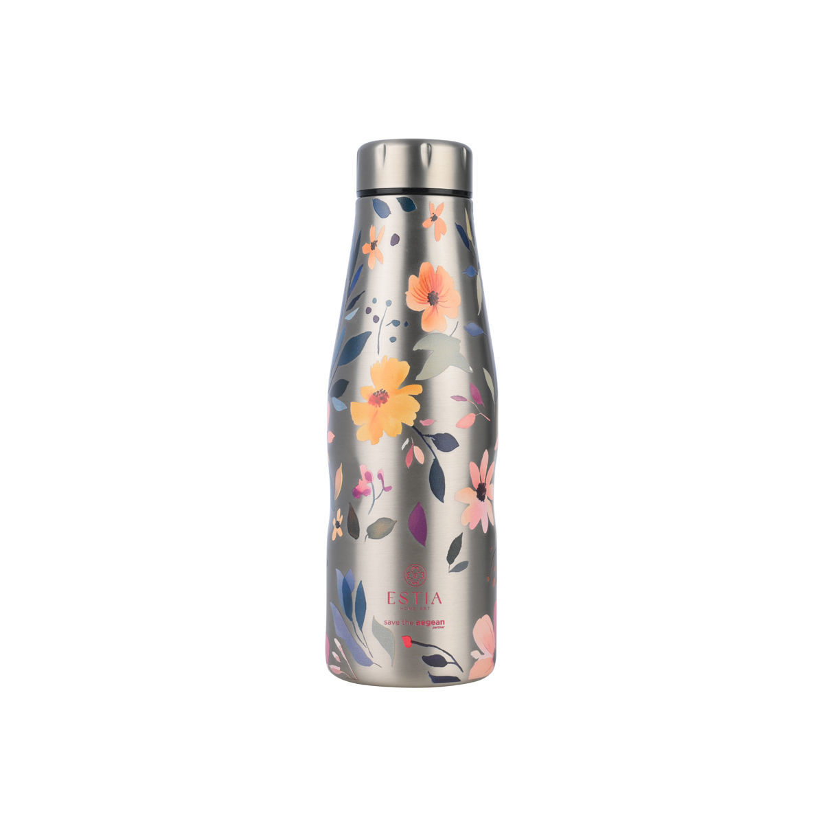 ΘΕΡΜΟΣ 500ml SILVER BOTANIC 01-31633 - Inart Είδη σπιτιού και διακόσμησης ΘΕΡΜΟΣ 500ml SILVER BOTANIC 01-31633